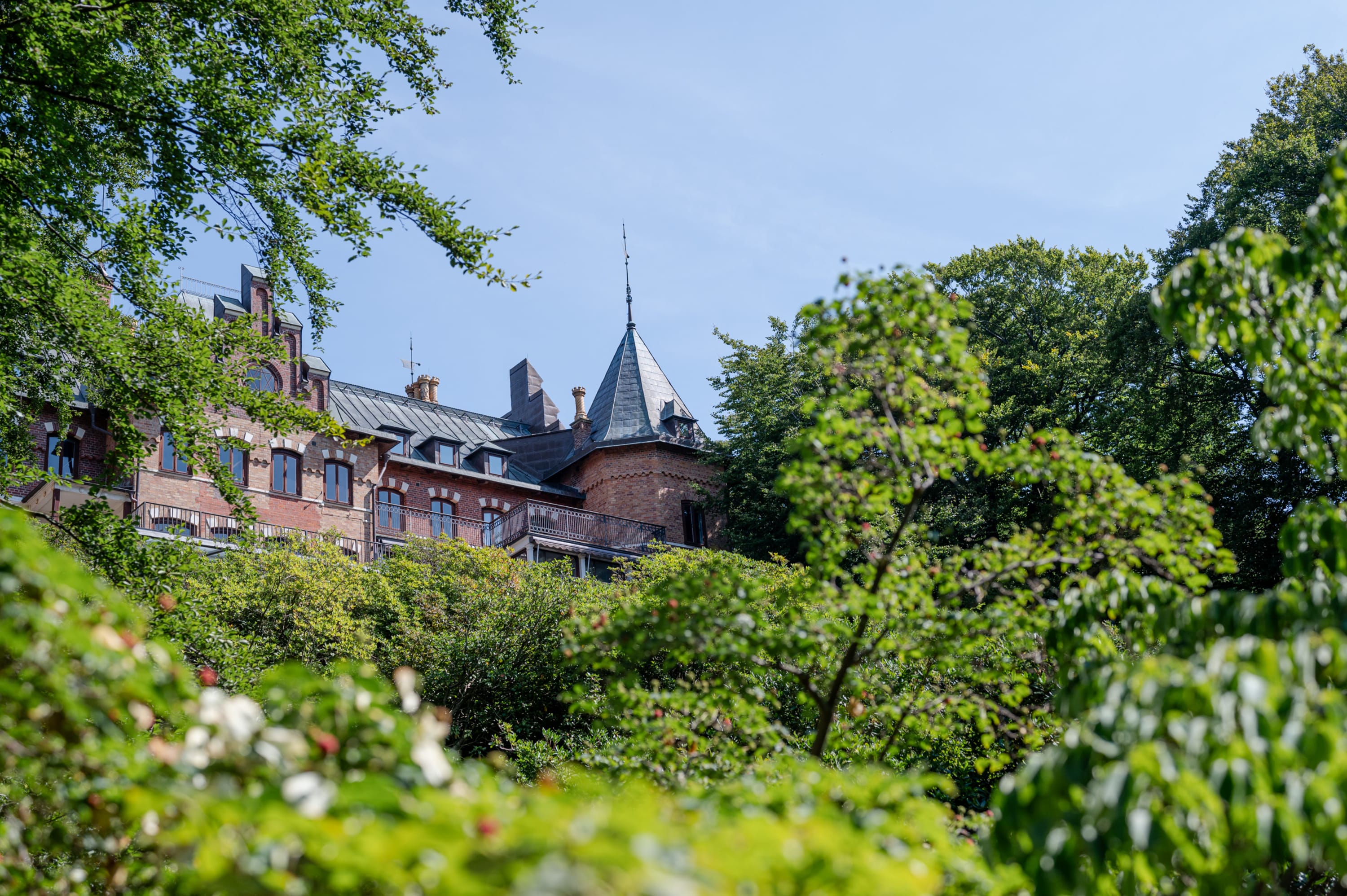Schloss Sofiero, Fassade von der Schlucht aus, Helsingborg, Skane