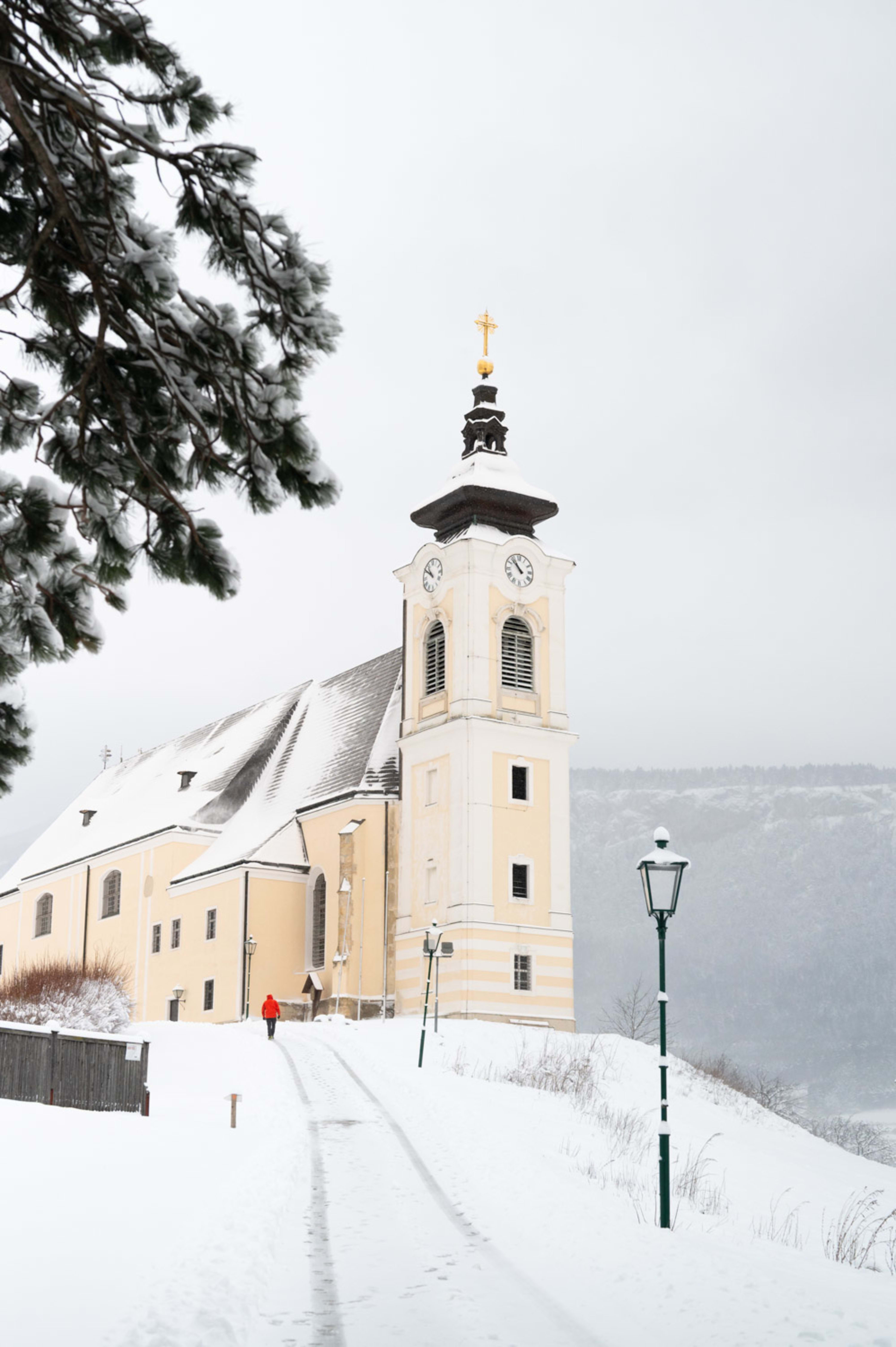 Winter in Höflein, Maria Kirchbüchl im Schnee