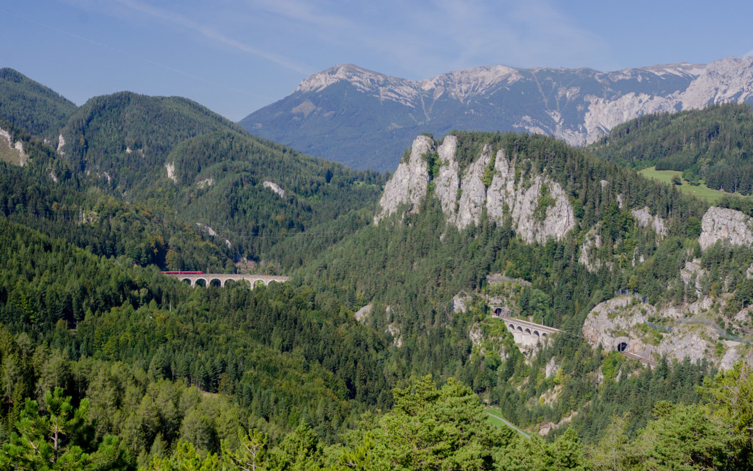 20 Schilling Blick am Bahnwanderweg zwischen Semmering und Breitenstein