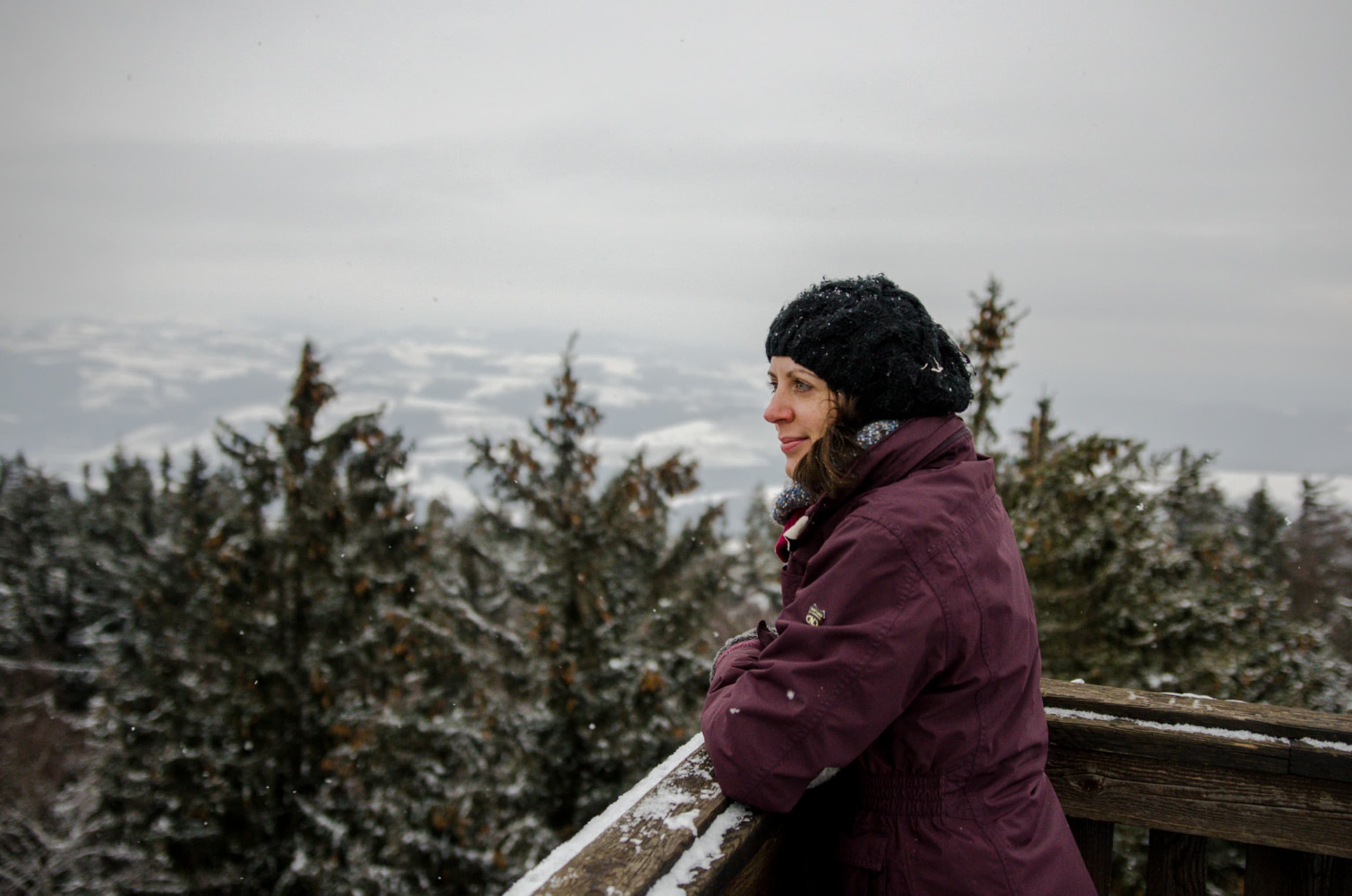 Blick von der Hutwischwarte am Hutwisch im Winter