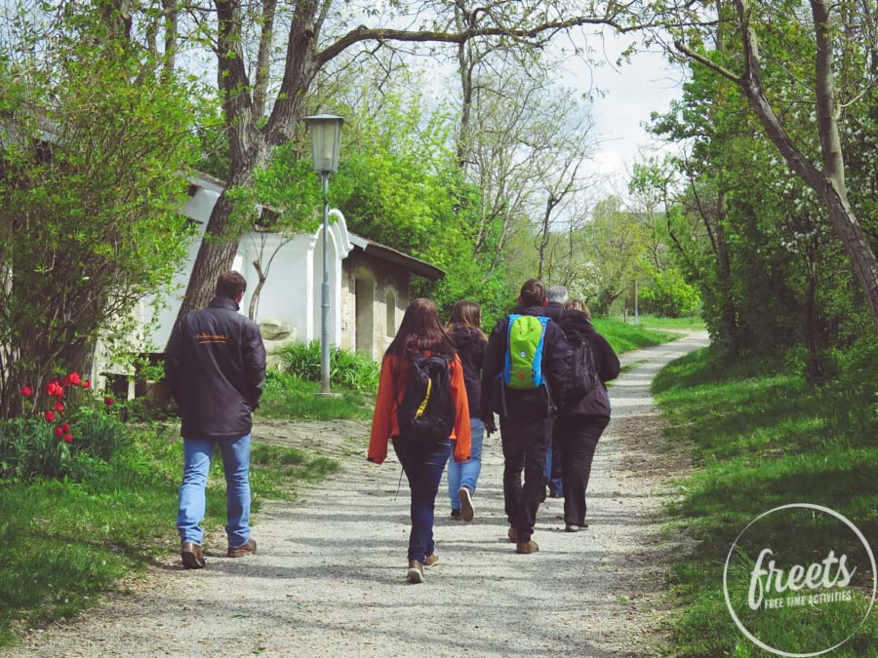 Spaziergang durch die Kellergasse beim in die Grean gehen in Wolkersdorf