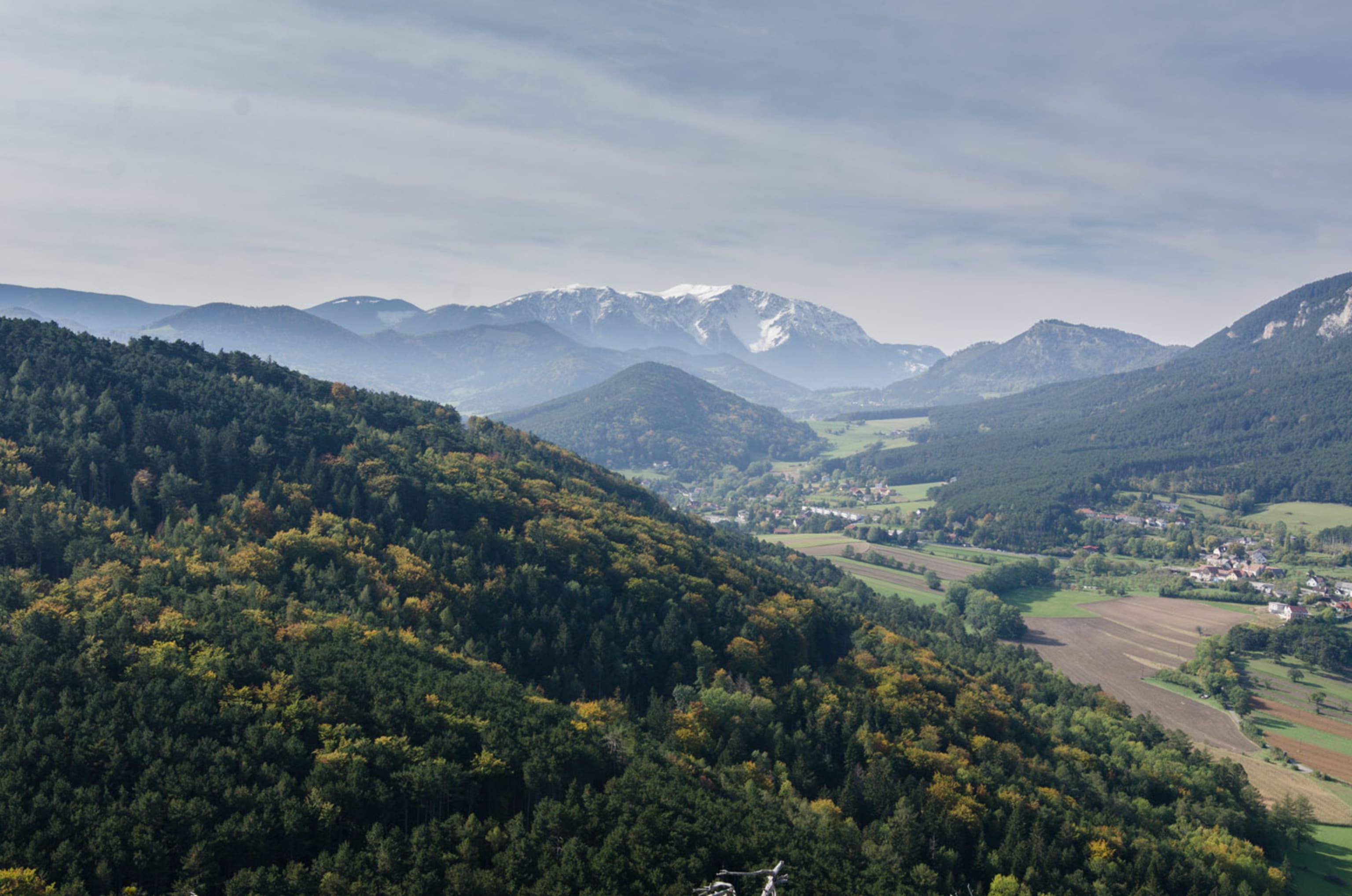 Blick auf den Schneeberg vom Kienberg aus, Fischauer Vorberge