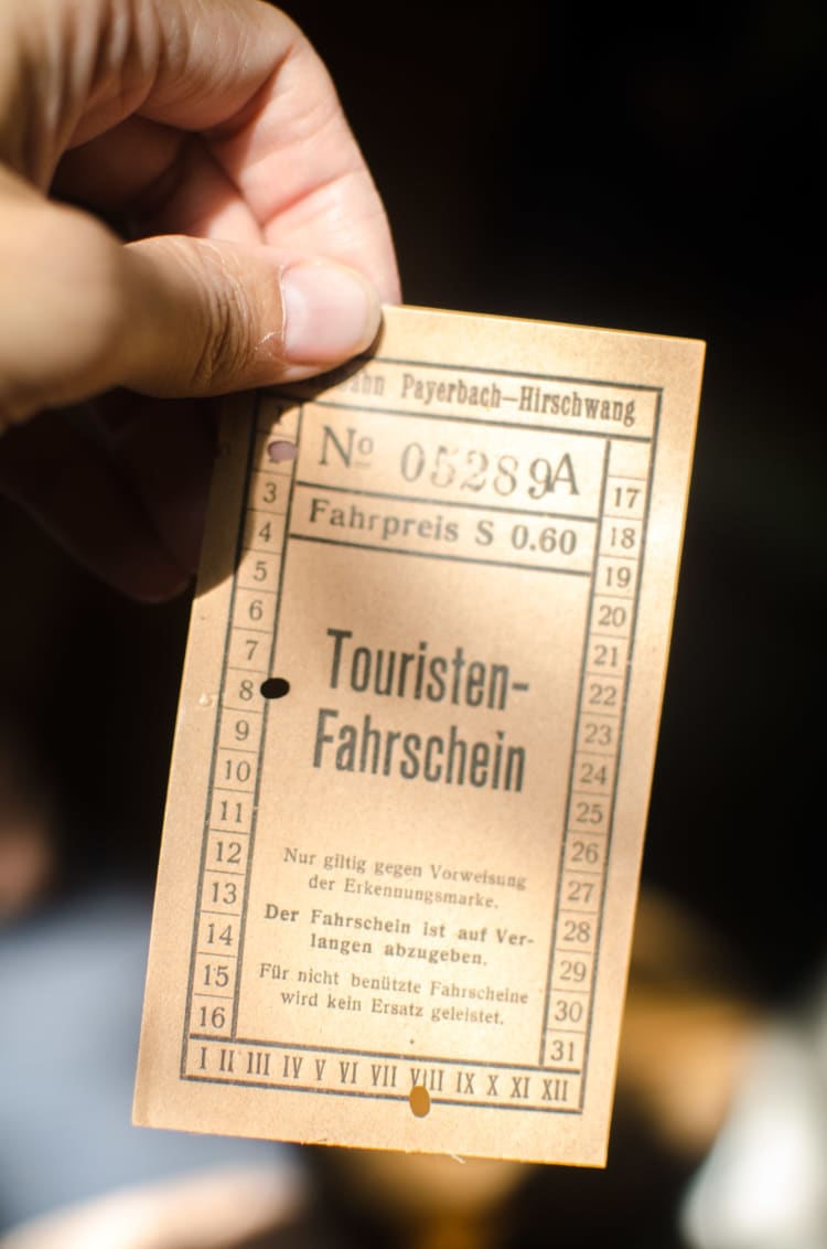 Originalticket der Höllentalbahn