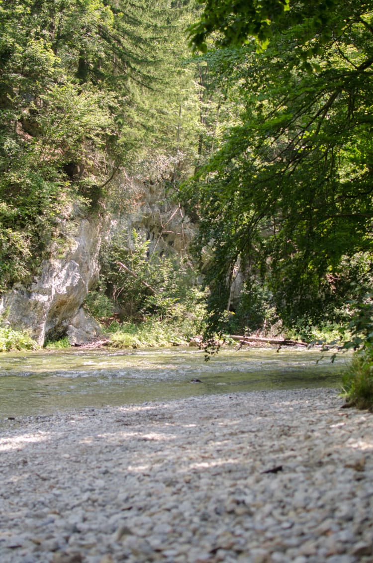 Höllental, Schotterbucht mit Schwarza