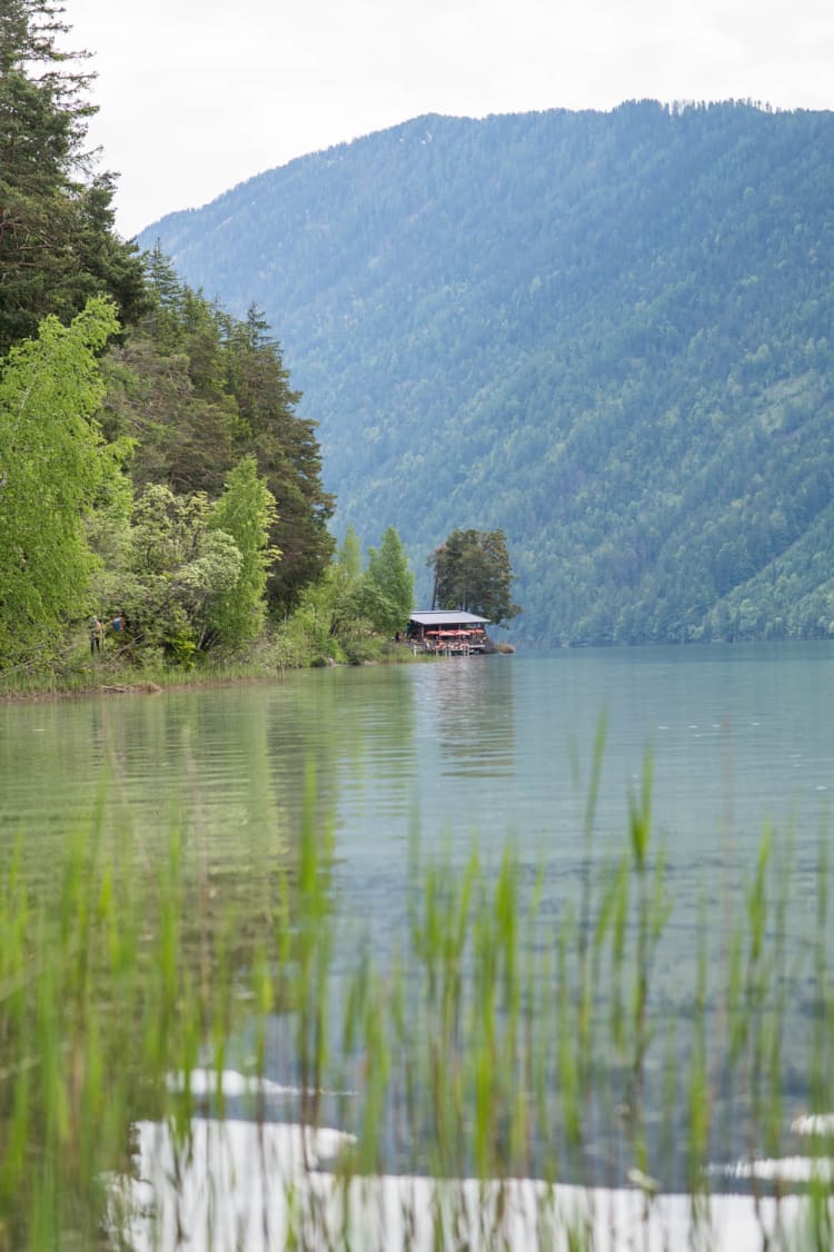 Blick auf den Ronacherfelsen am Weissensee