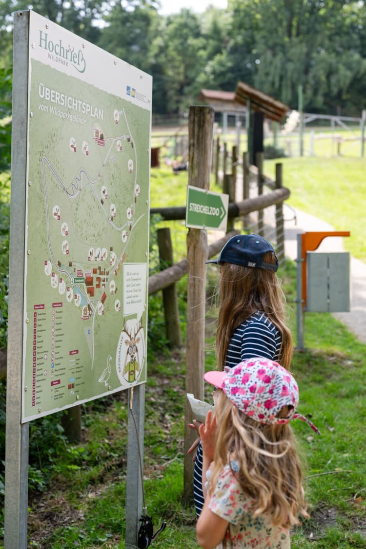 Wildpark Hochrieß Übersichtsplan mit Kindern