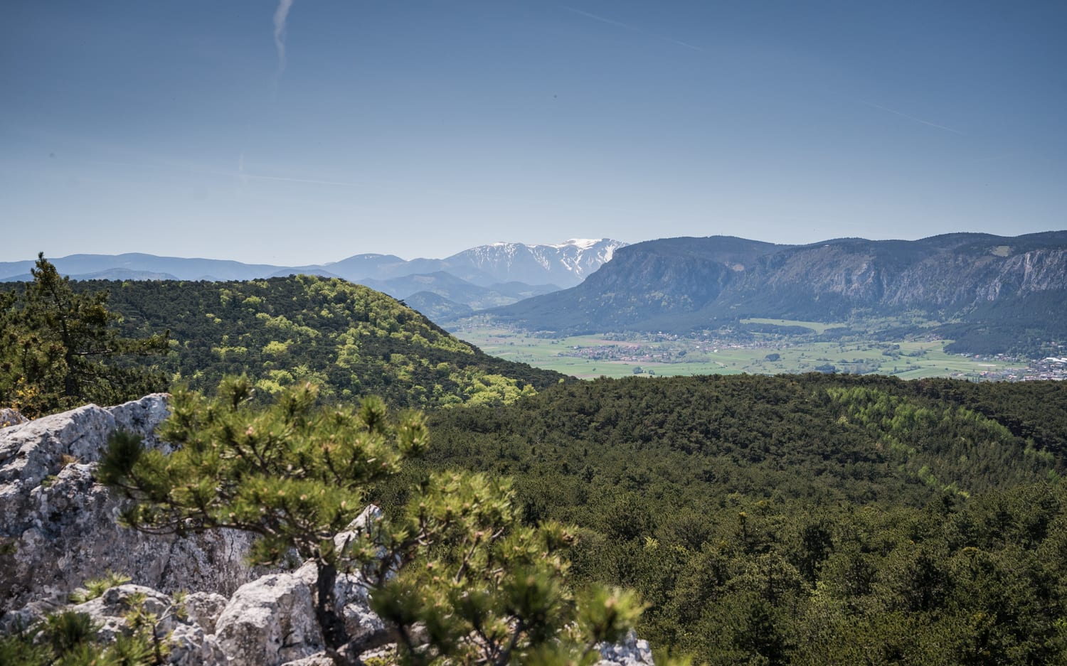 Neue Welt Blick bei der Wanderung zum Marmorsteinbruch Engelsberg