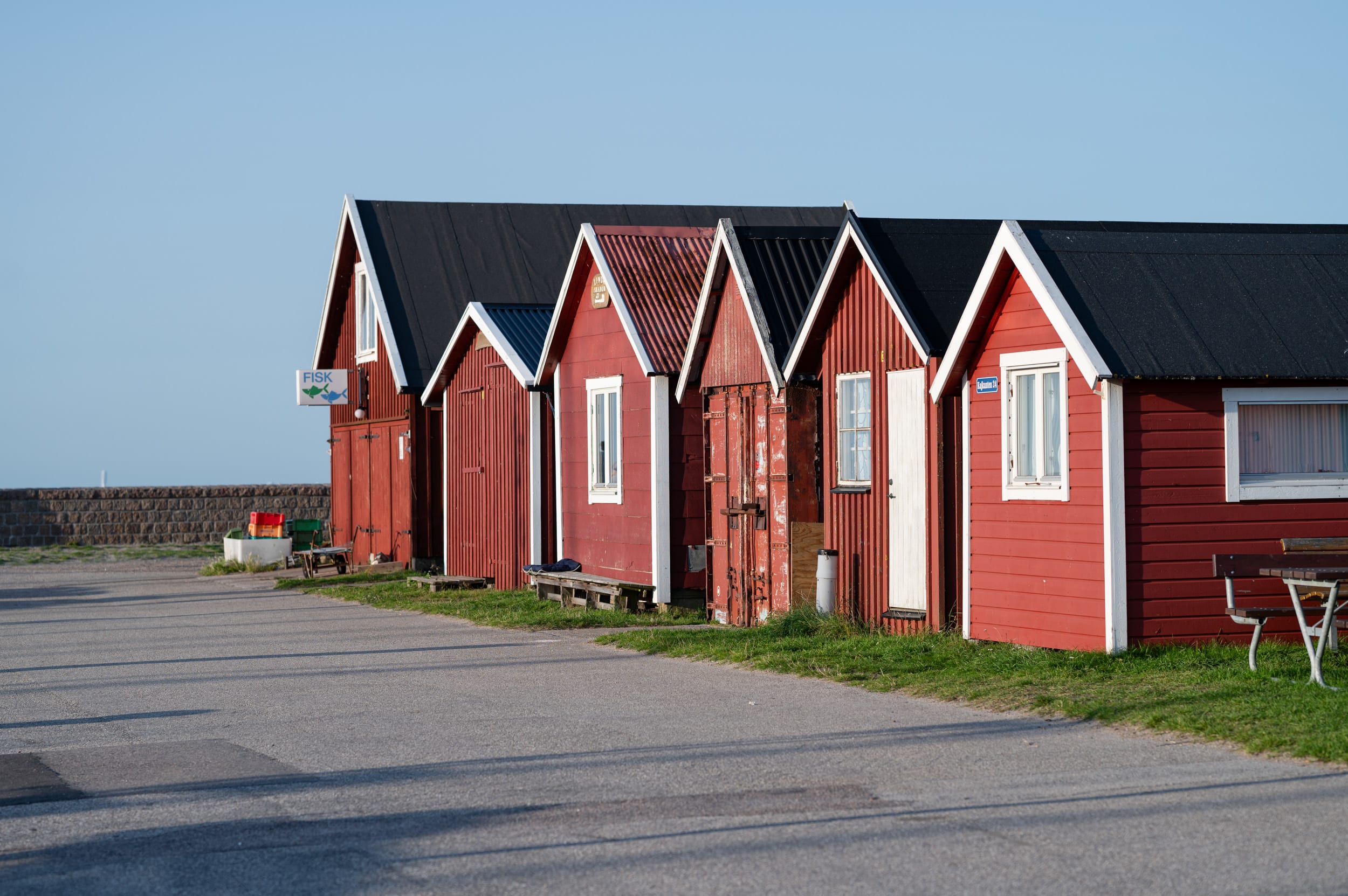 Hafen von Skanör, Fischerhütten