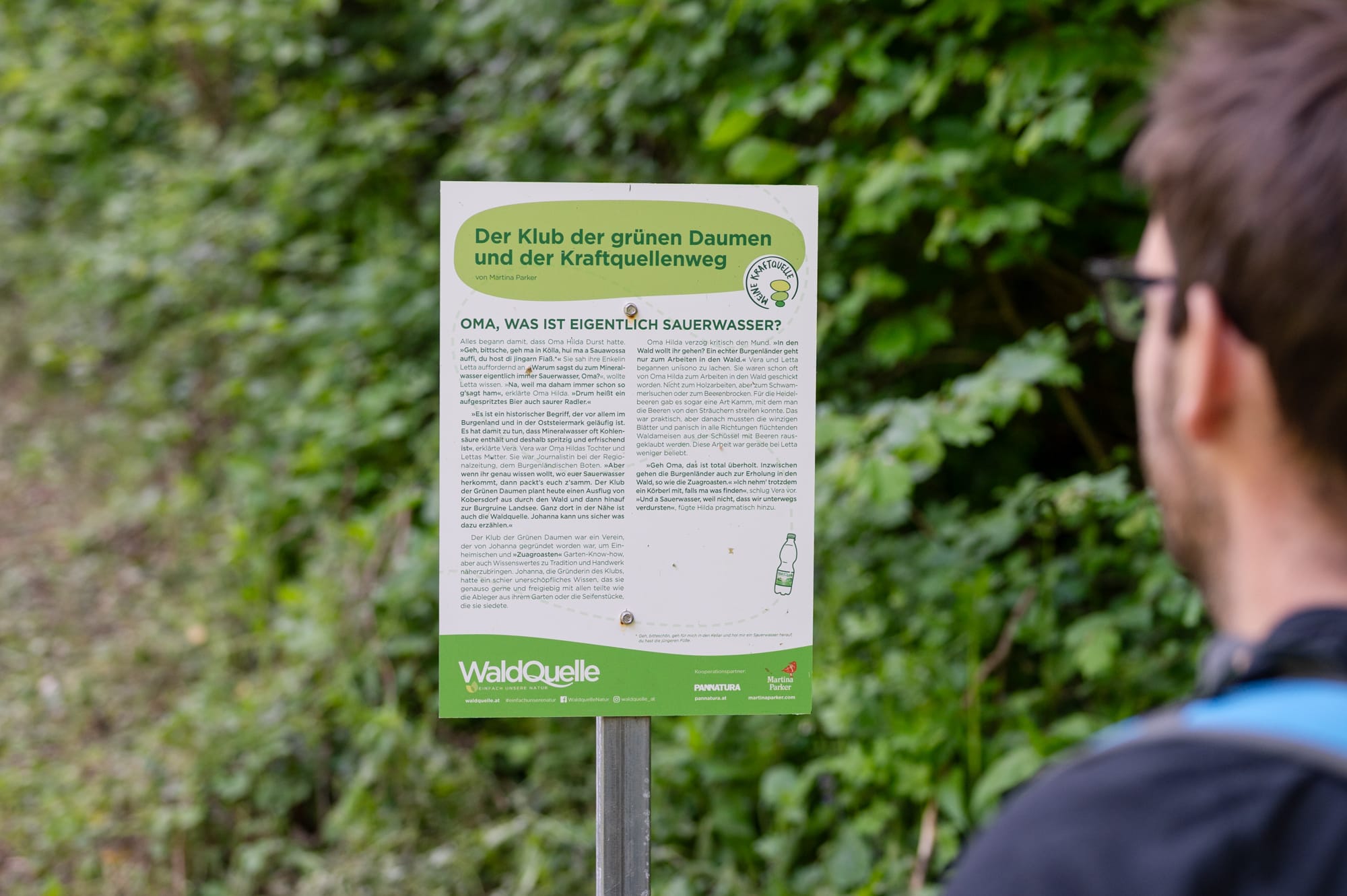 Beschilderung Waldquellenweg bei Kobersdorf