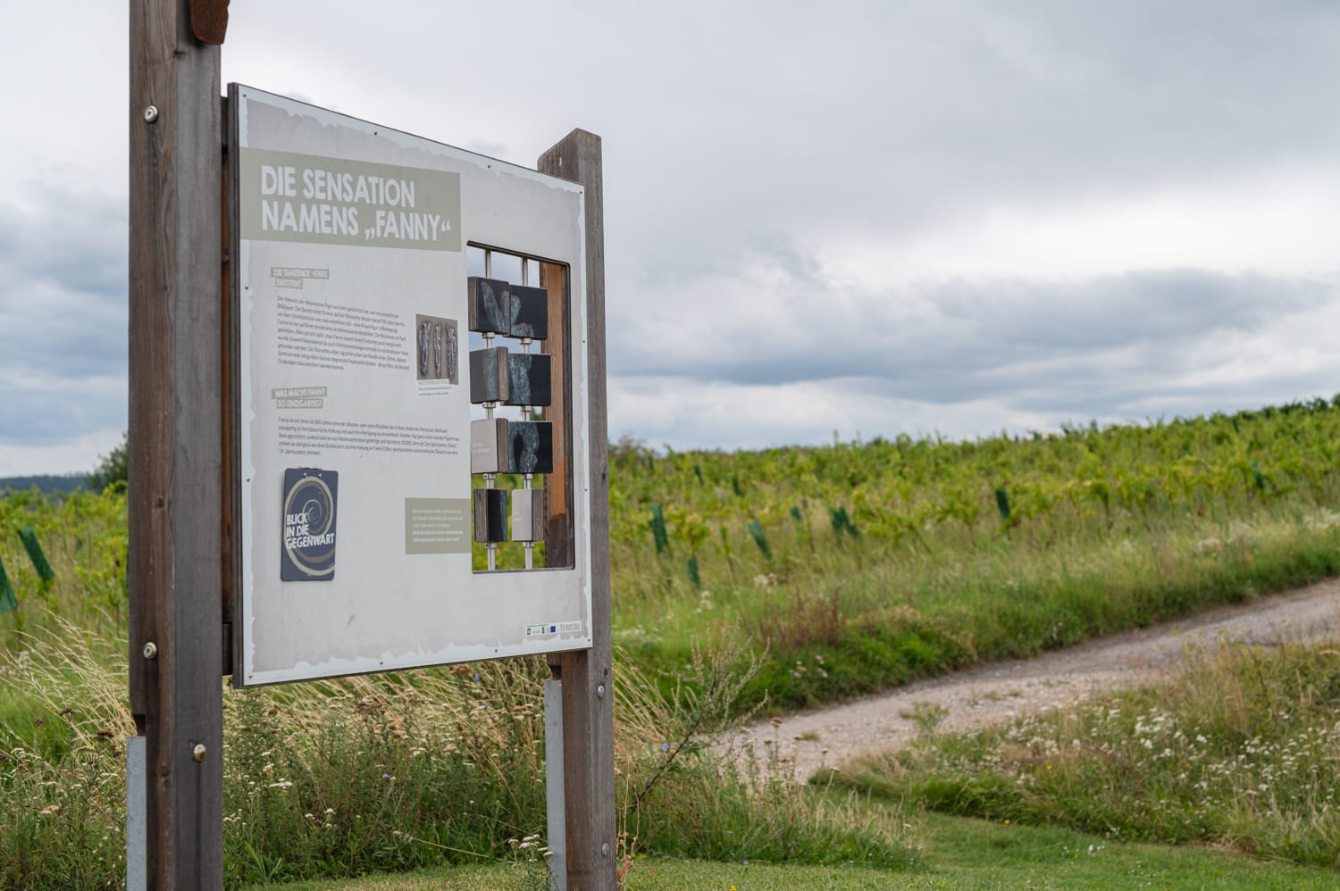 Fanny vom Galgenberg, Infotafel am Eiszeitweg, Stratzing, Kremstal