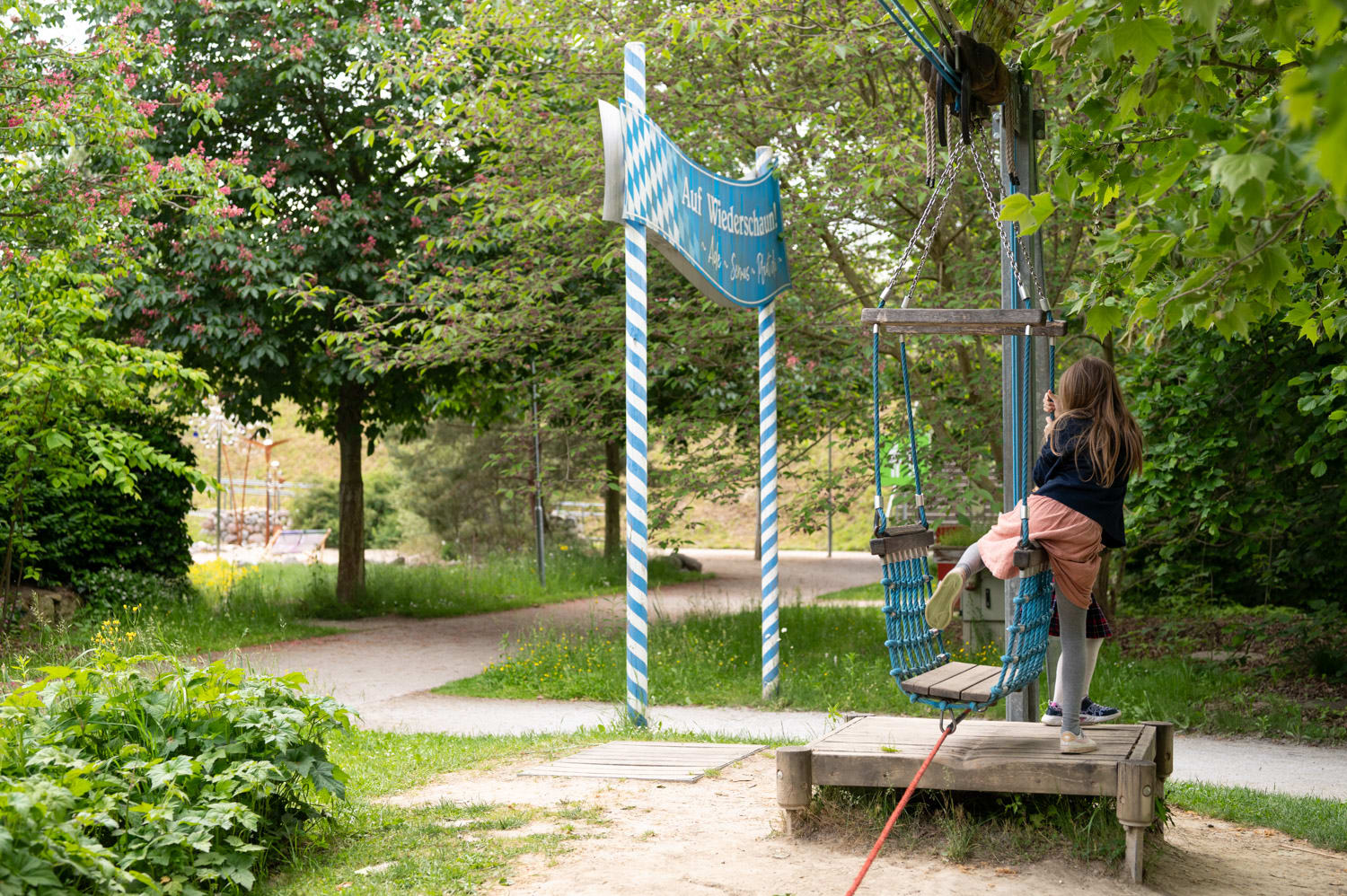 Spielemöglichkeit im Bayrischen Garten bei der Garten Tulln mit Kind