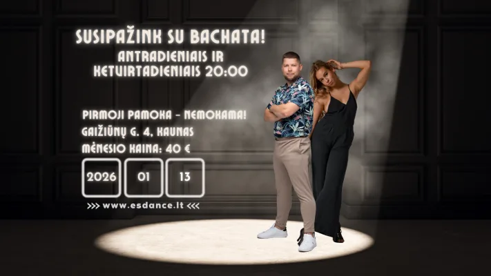 Nauja pradedančiųjų bachatos šokių grupė 01/13