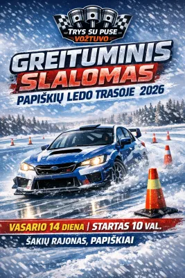 Greituminis slalomas Papiškių ledo trasoje 2026