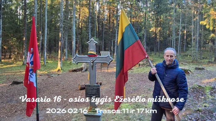 Vasario 16 - osios žygis Ežerėlio miškuose (Kauno raj.). Trasos 11 ir 17 km.