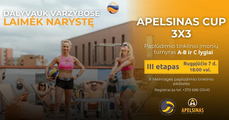 Paplūdimio tinklinio įmonių turnyras 3*3 "Apelsinas cup" III etapas, lygiai A-B-C