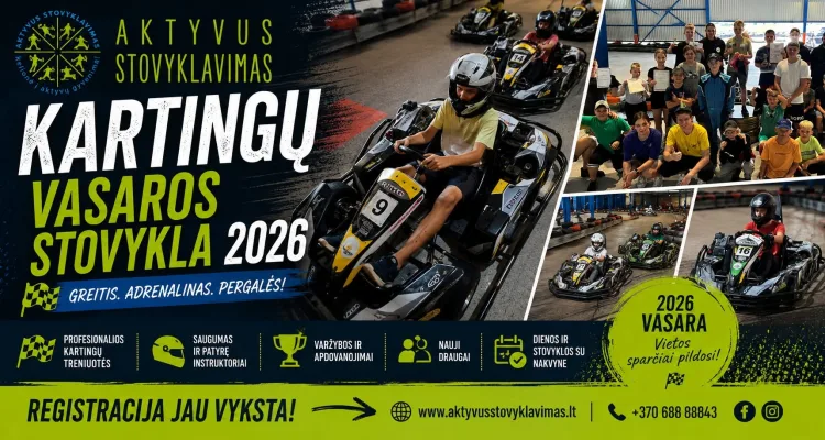 Kartingų stovykla vaikams 