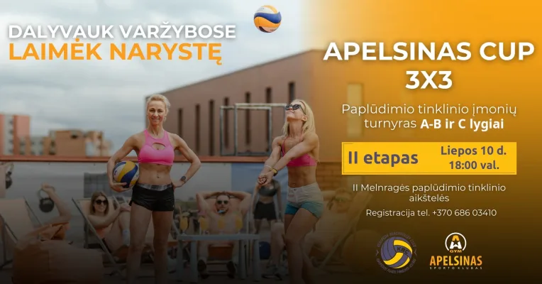 Paplūdimio tinklinio įmonių turnyras 3*3 "Apelsinas cup" II etapas, lygiai A-B-C