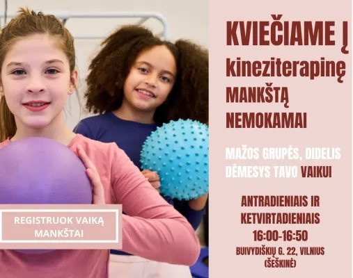 Nemokama kineziterapinė treniruotė vaikams Šeškinėje