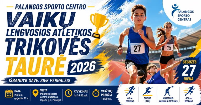 PALANGOS SPORTO CENTRO VAIKŲ LENGVOSIOS ATLETIKOS TRIKOVĖS TAURĖ 2026 