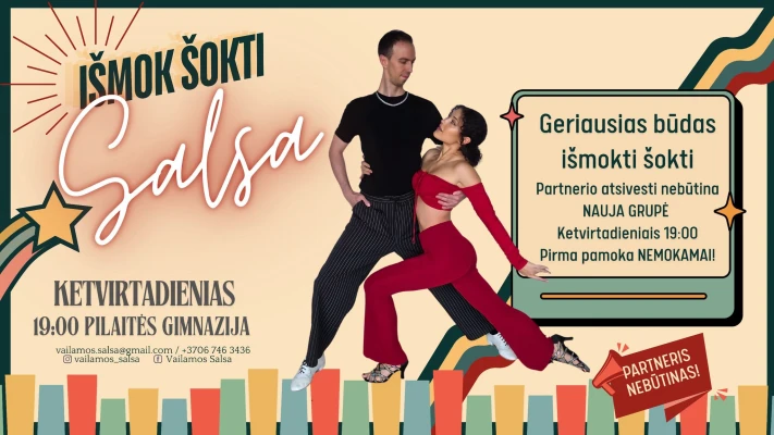 LEARN TO DANCE SALSA -  NAUJA GRUPĖ pradedantiesiems
