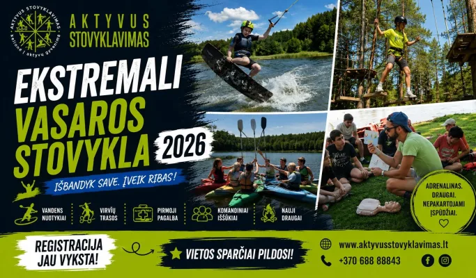 Ekstremali sovykla vaikams - Druskininkai 