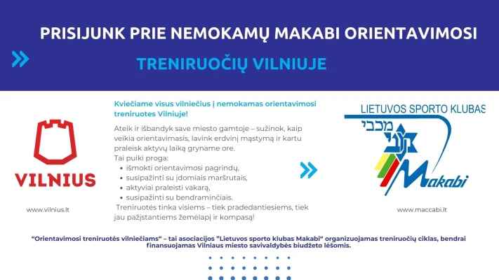 Makabi orientavimosi treniruotės vilniečiams | 2026-06-23 | Vingio parkas