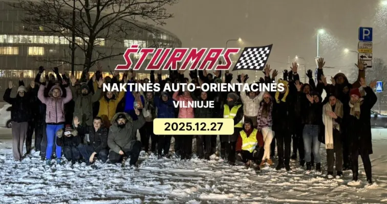 „ŠTURMAS" automobilių orientacinės varžybos Vilniuje 2025.12.27