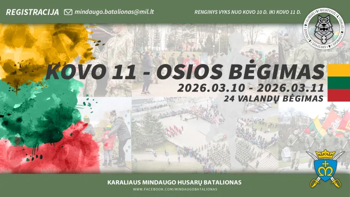 2026 METŲ TRADICINIS KOVO - 11 BĖGIMAS
