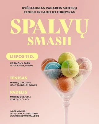 SPALVŲ SMASH: MOTERŲ TENISO BEI PADELIO TURNYRAS HARMONY PARK’E 2026