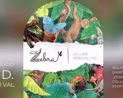 Koliažo dirbtuvės „Zebra Collage Storytelling“