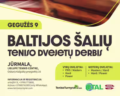 BALTIJOS ŠALIŲ TENISO DVEJETŲ DERBIS’26