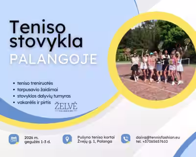 Teniso stovykla Palangoje