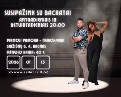 Nauja pradedančiųjų bachatos šokių grupė 01/13