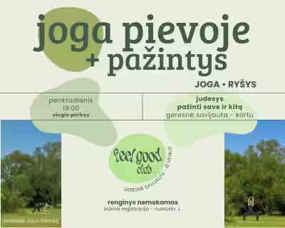 joga pievoje + pažintys - feel good club, vingio parkas