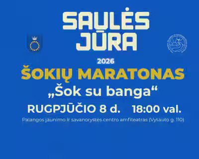 Šokių maratonas centre „Šok su banga“ | „Saulės jūra“ 2026