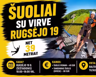 Šuoliai su virve nuo Baltosios rožės tilto Alytuje