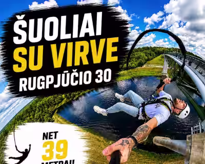 Šuoliai su virve nuo Baltosios rožės tilto Alytuje