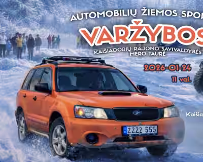 Automobilių žiemos sporto varžybos Kaišiadoryse 2026-01-24