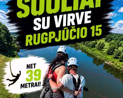 Šuoliai su virve nuo Baltosios rožės tilto Alytuje