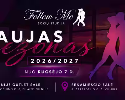 Šokių grupės suaugusiems Vilnius Outlet ir senamiestyje