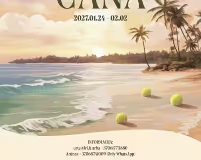 PUNTA CANA:TENISAS, PADELIS IR ŽIEMA BE ŽIEMOS