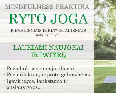 RYTO JOGA - Mindfulness praktika - pasiruošimas naujos dienos iššūkiams