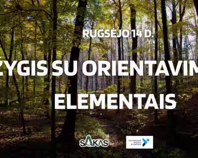 Žygis su orientavimosi elementais ir „pabėgimo kuprinės“ komplektavimu