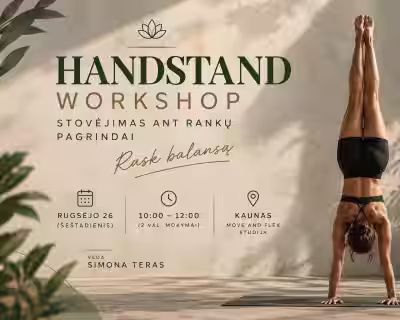 Stovėjimo ant rankų WORKSHOPAS