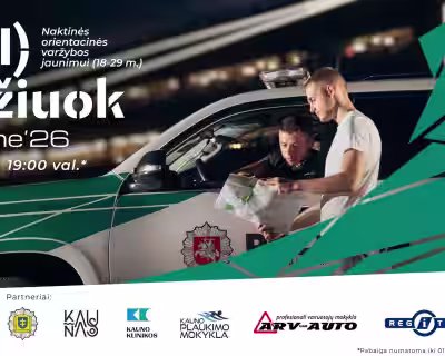 Naktinės orientacinės varžybos „(Įsi)važiuok Kaune’26“