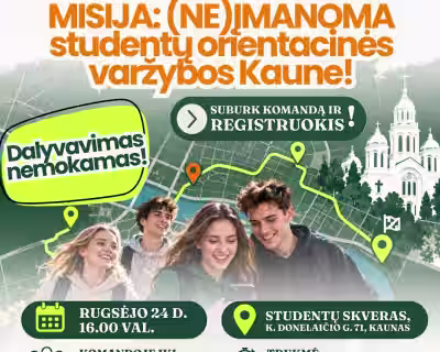 MISIJA: (NE)ĮMANOMA - orientacinis žaidimas jaunimui
