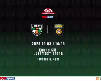 Futsal A lyga: „Kauno Žalgiris“  - FK „Akmenės kraštas“