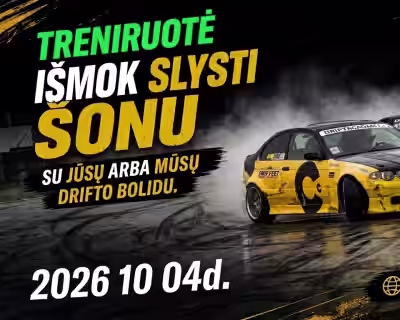 Drifto treniruotė / Drift Academy LT / Vilniaus r. su Jūsų arba mūsų bolidu.
