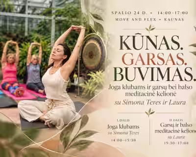 joga klubams ir garsų bei balso meditacinė kelionė