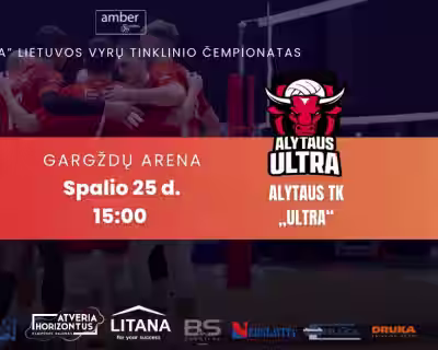 ,,TEIDA'' Lietuvos vyrų tinklinio čempionatas. Gargždų „Amber Volley” - Alytaus TK „Ultra”